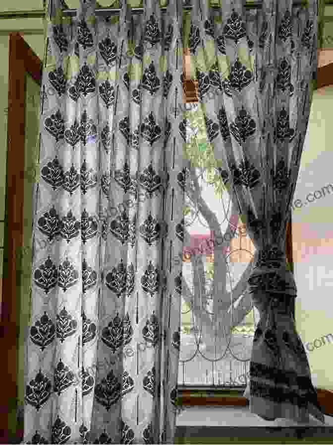 A Photo Of A Window With Block Printed Curtains Hanging In Front Of It. Print It : 25 Projects Using Hand Printing Techniques For Fabric Paper And Upcycling