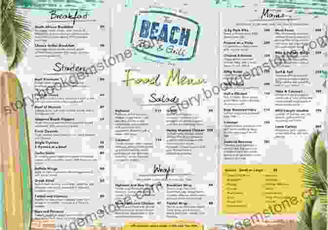 A Photo Of The Beach Bar Menu, Which Features A Variety Of Caribbean Dishes And Tropical Drinks. Rum Point Home Of The Mudslide : 50 Years Of History From Grand Caymans Favourite Beach Bar