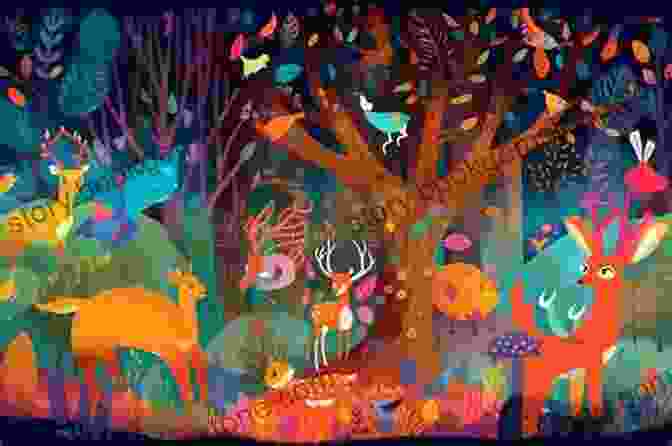 A Whimsical Illustration Of A Woman Standing In A Forest, Surrounded By Animals. Garden Party: (Nature Themed Whimsical For Girls And Women Beautiful Illustration And Quote Book)