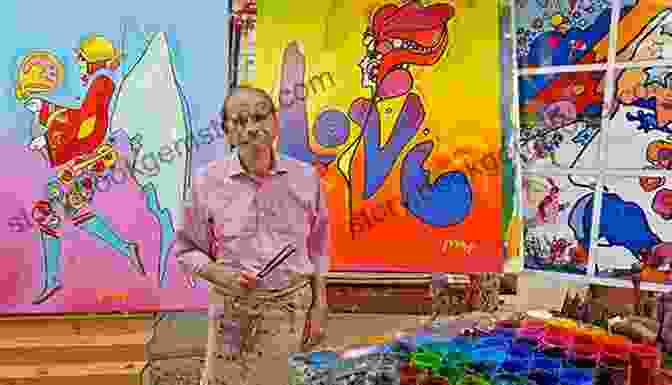 A Young Peter Max Painting In His Early Years. The Universe Of Peter Max