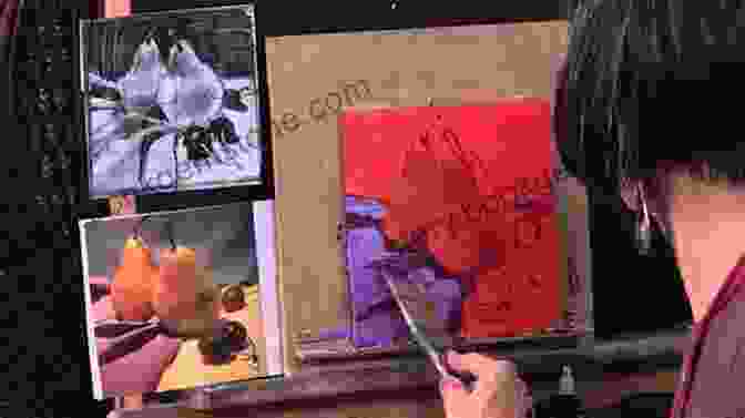 An Artist Demonstrating Various Brushwork Techniques On A Canvas. Learn Strategically Landscape Gouache Tactic