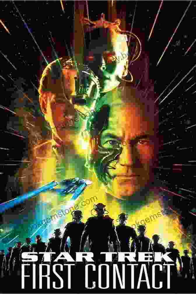 Star Trek: First Contact Movie Poster Depicting The Crew Facing Off Against The Borg, Amidst A Chaotic Battleground Star Trek: The Motion Picture (Star Trek: The Original 1)